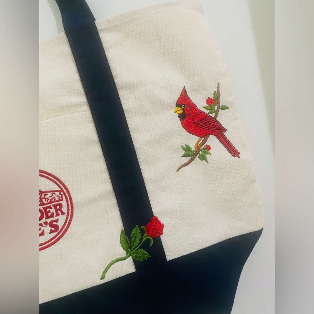 Embroidered Trader Joe’s Canvas Tote | Boho Reusable Market Bag | Gift Idea - Picture 6 of 12